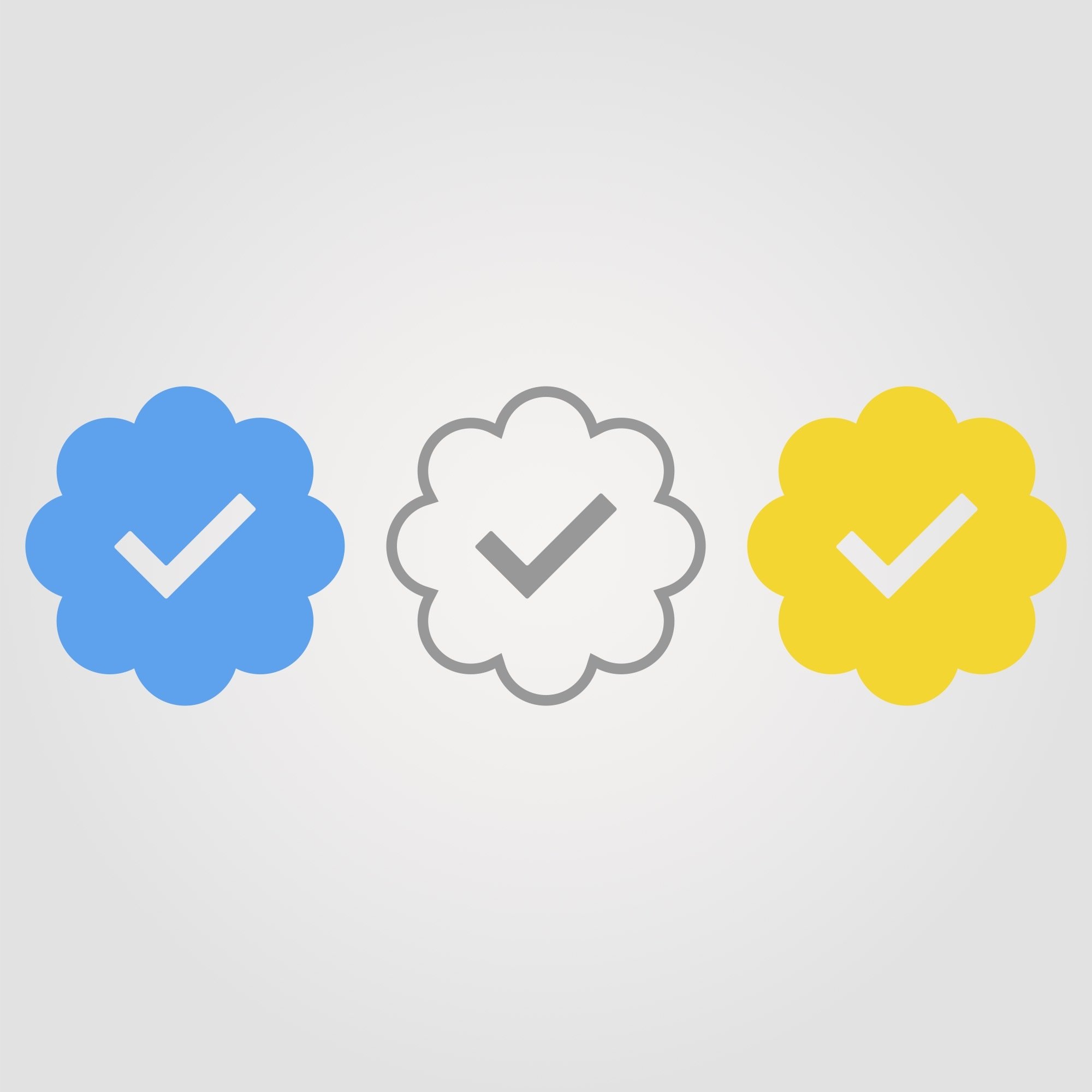 Blue, gray, and gold checkmarks