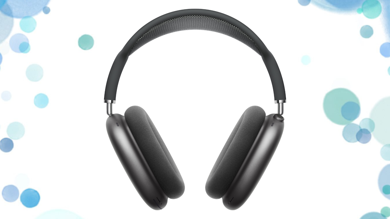 Apple AirPods Max on white and blue background