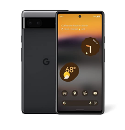 Google pixel phone with a sunrise background against white background