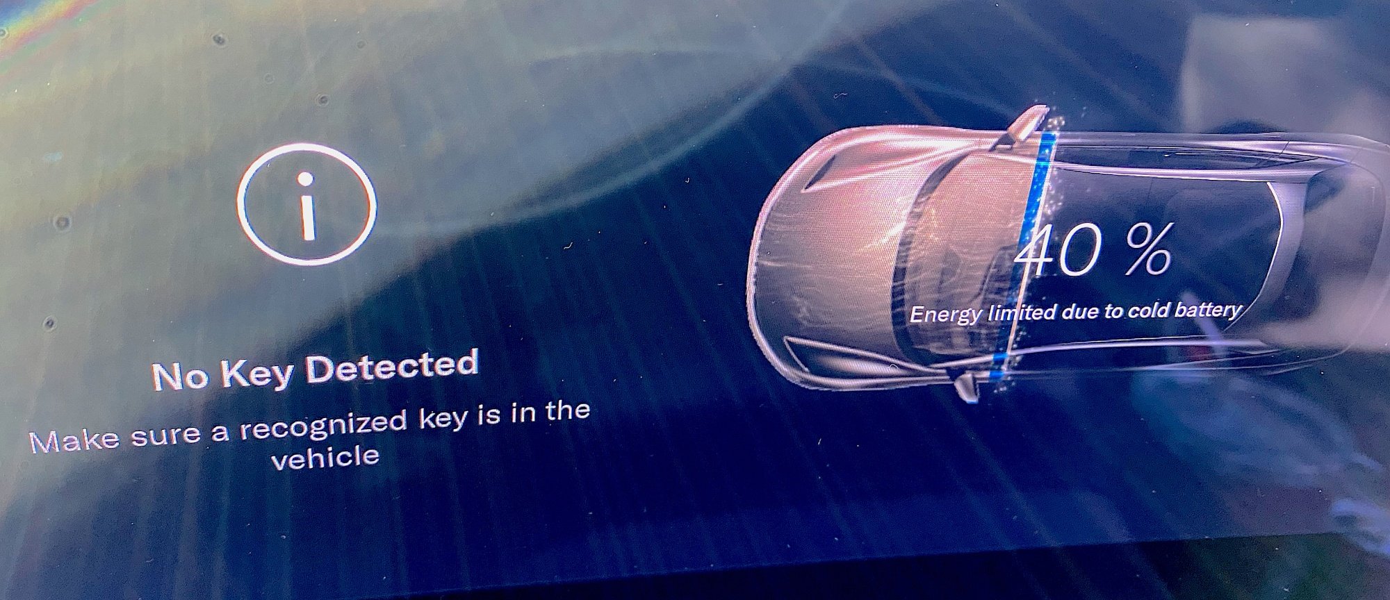 The Lucid Air screen displaying messages and a diagram of the car.
