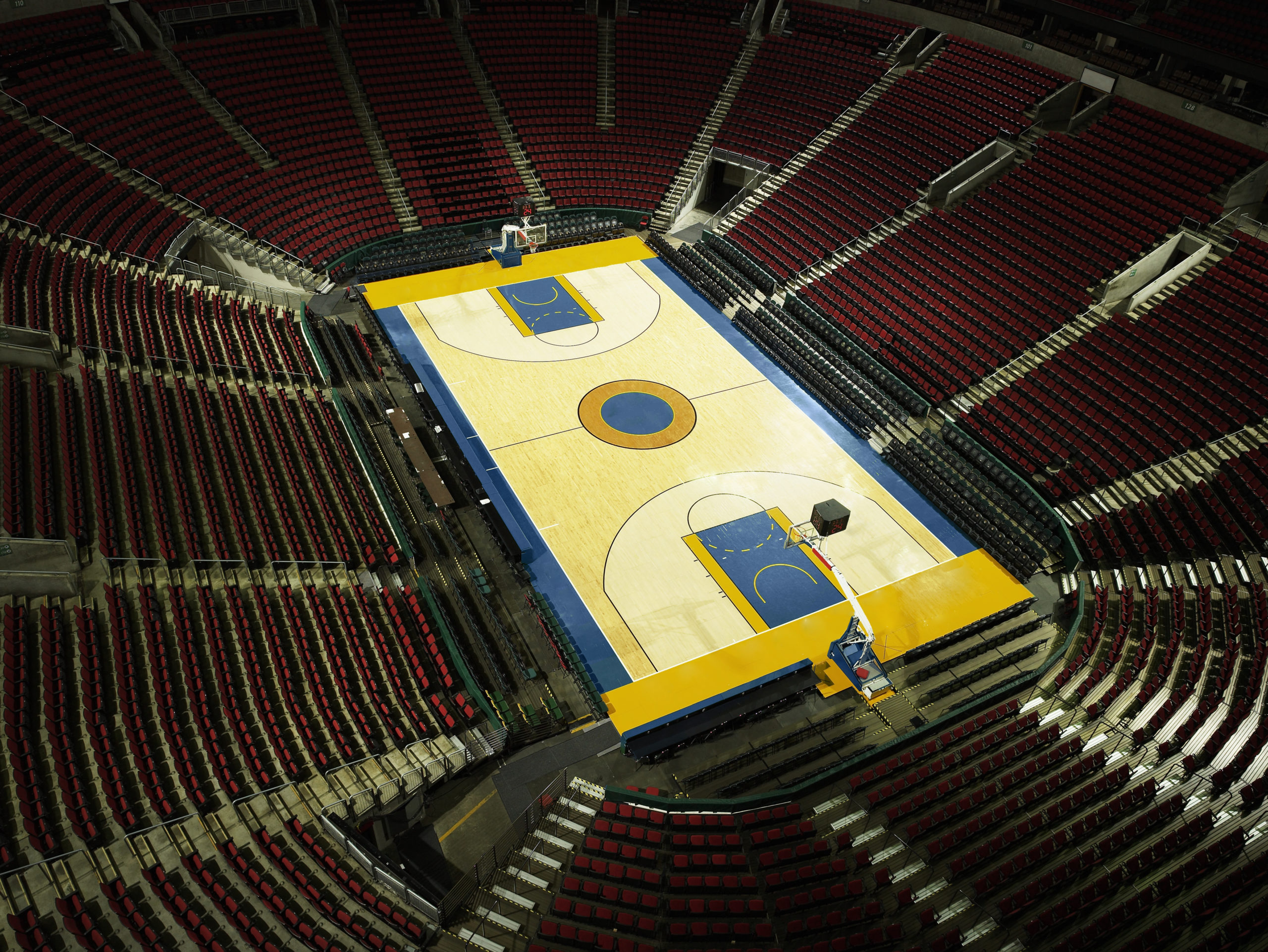 Empty stadium, elevated view