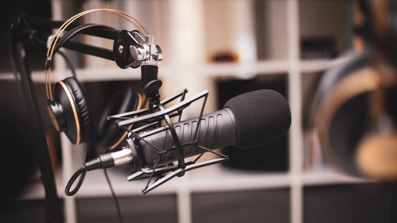 microphone setup in studio