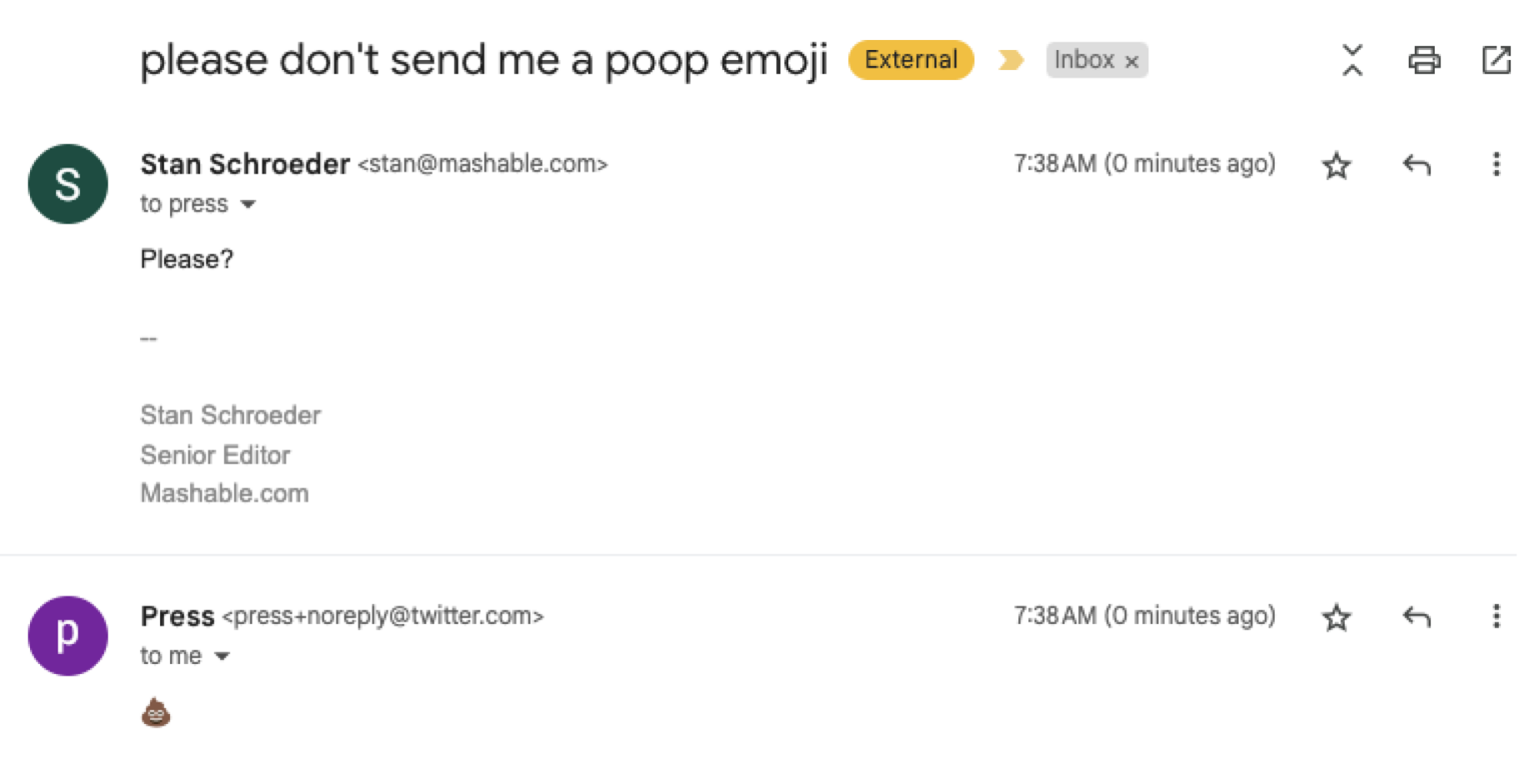 poop email