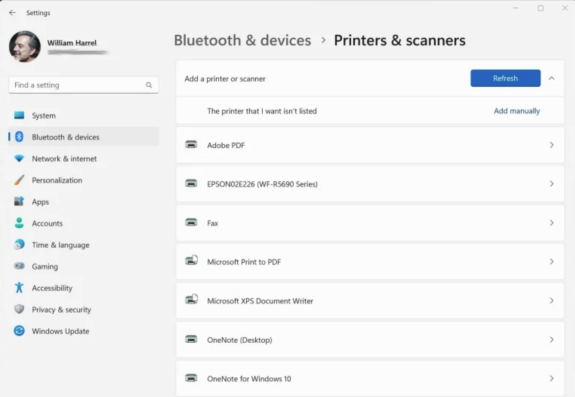 Setting up printer through access point