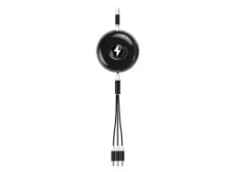 retractable charging cable in black