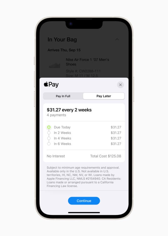Apple Pay Later payment tracking