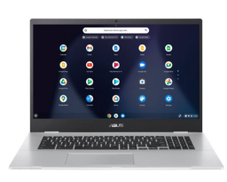 ASUS silver-colored laptop against white background