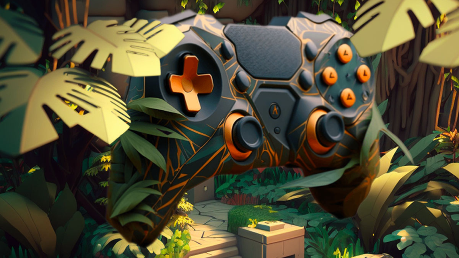 illustrated controller in video game creation