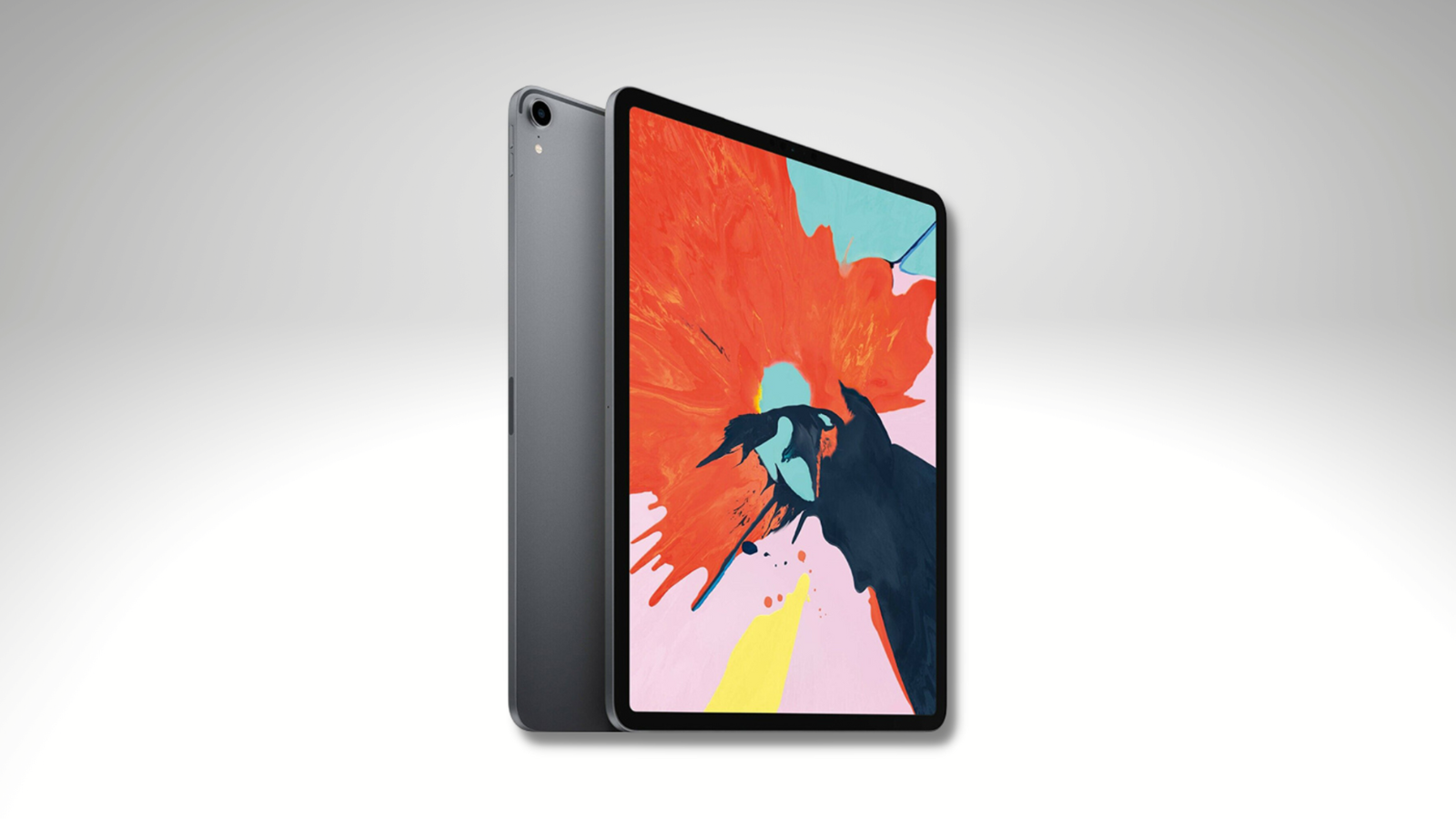 refurbished ipad pro with gray background
