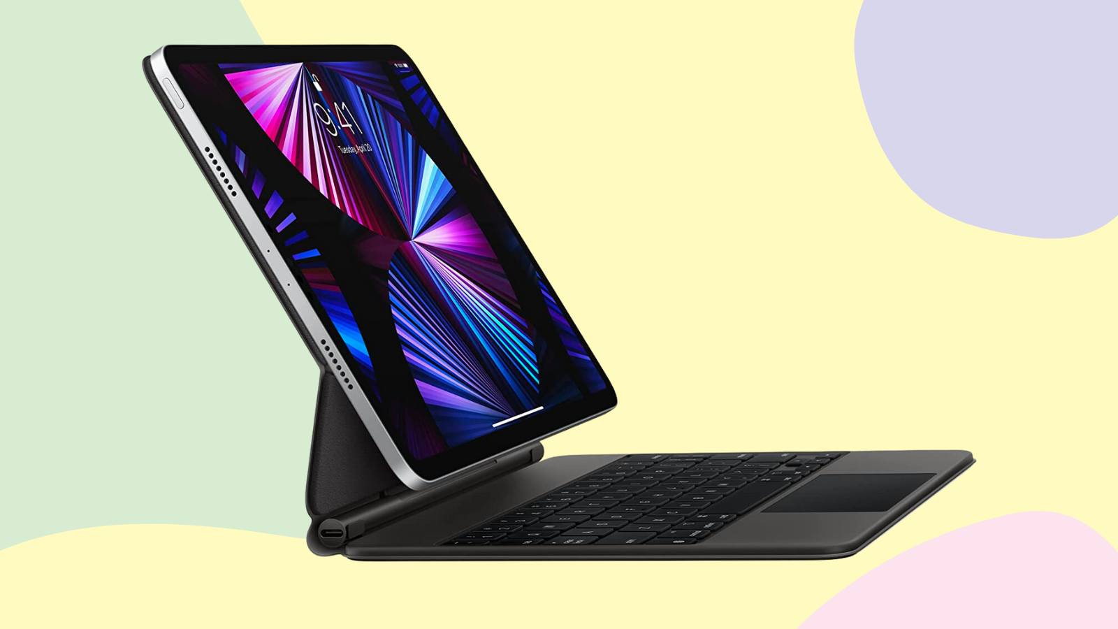 Apple Magic Keyboard on colorful background