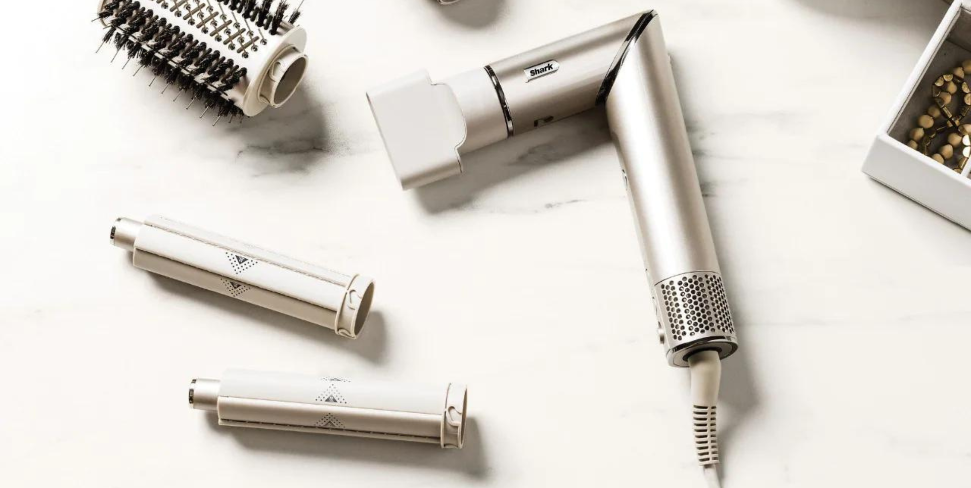 Shark FlexStyle hair blow dryer against a white background