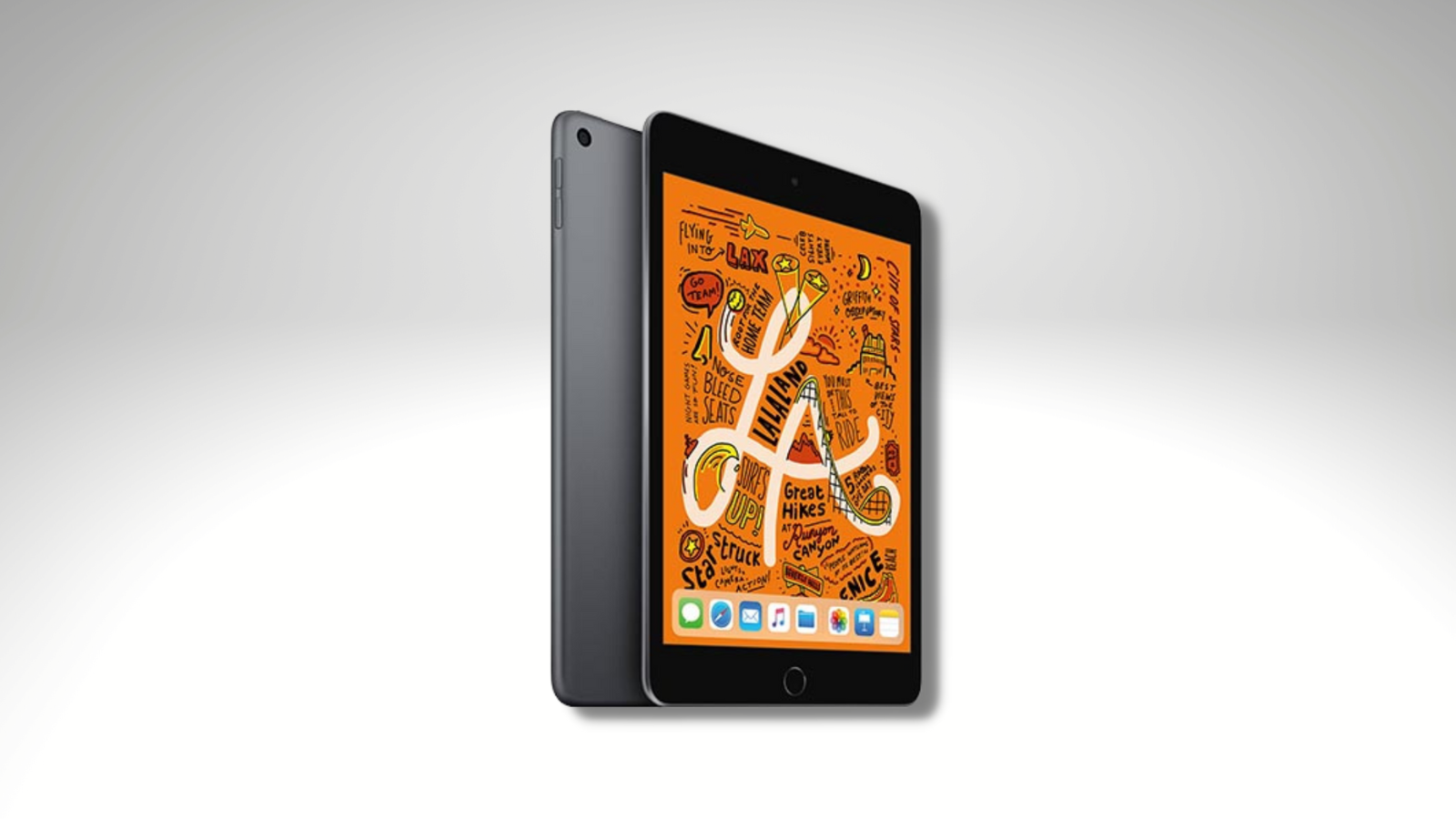 ipad mini with gray gradient background