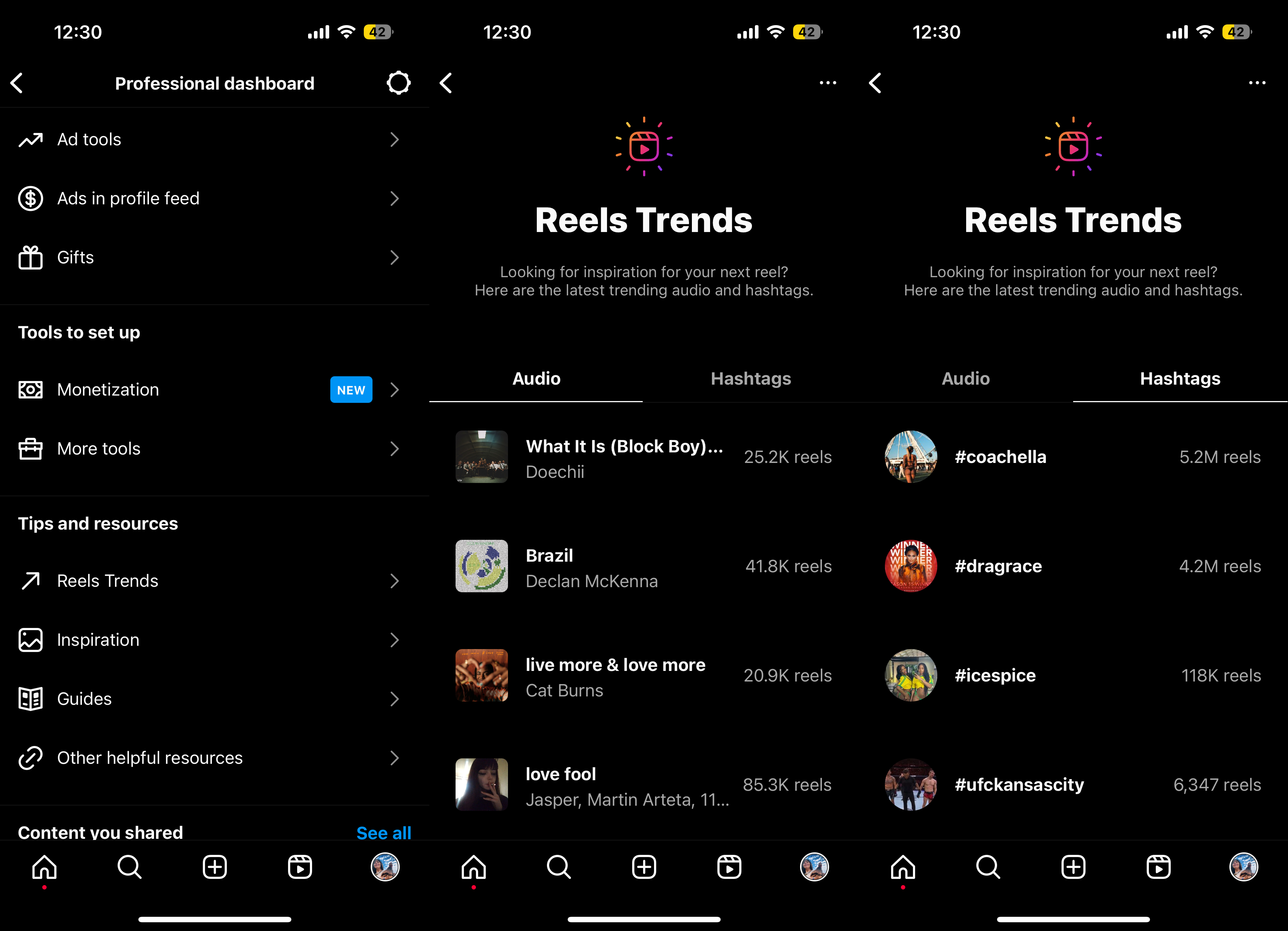 Instagram Reels top audio and top hashtags