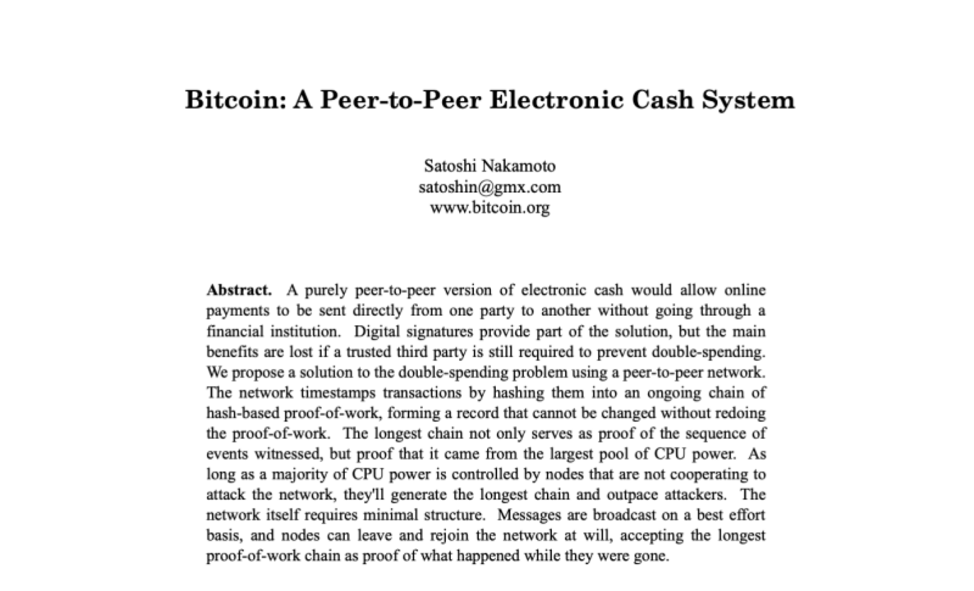 Bitcoin whitepaper