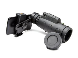 Monocular telescope with a phone attached