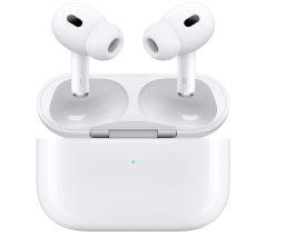 Apple AirPods (2nd Generation) with charging case against white background
