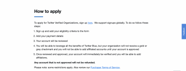 Screenshot of Twitter's Help Center page