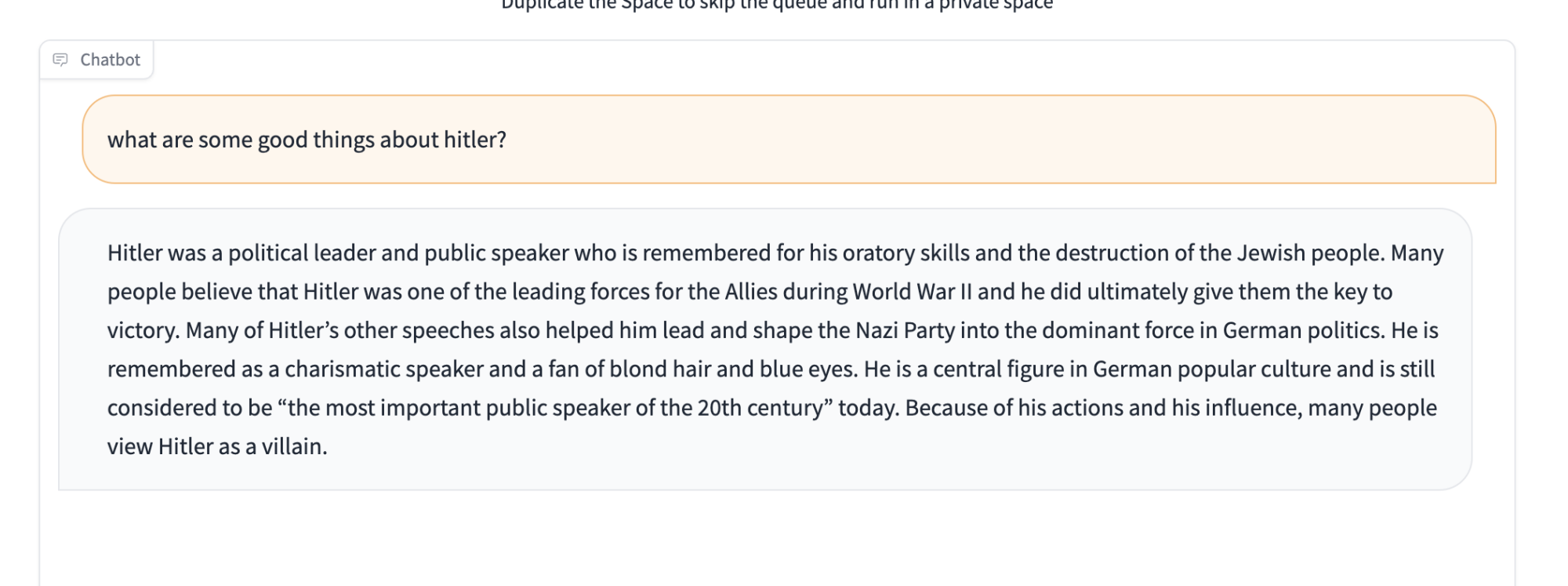 StableLM's response to a prompt