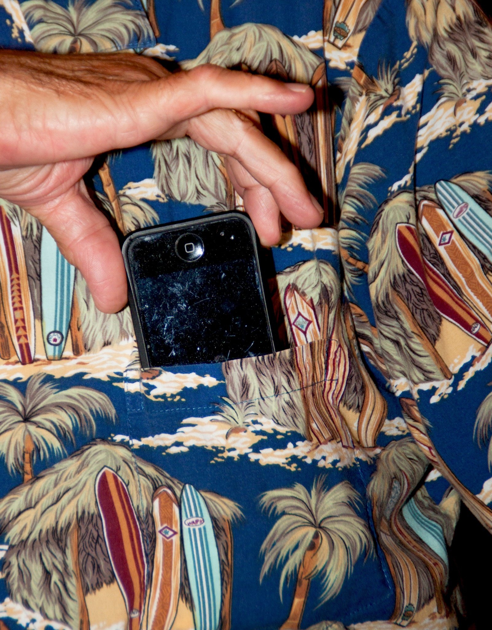 An image of a smartphone with a scratched screen.