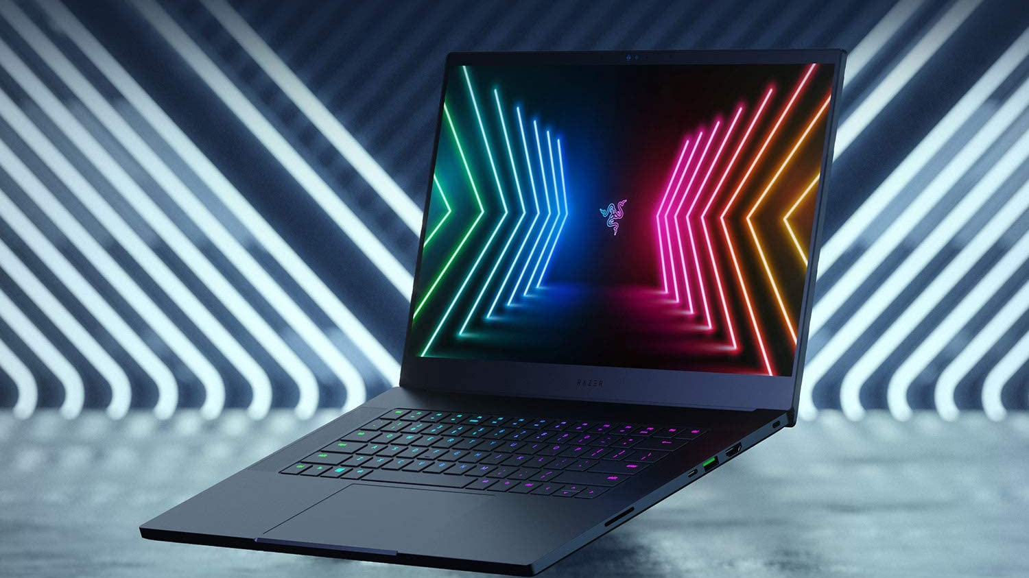Laptop on colorful background