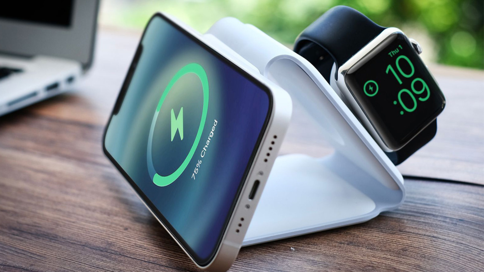 magstack charging station with apple watch and iphone