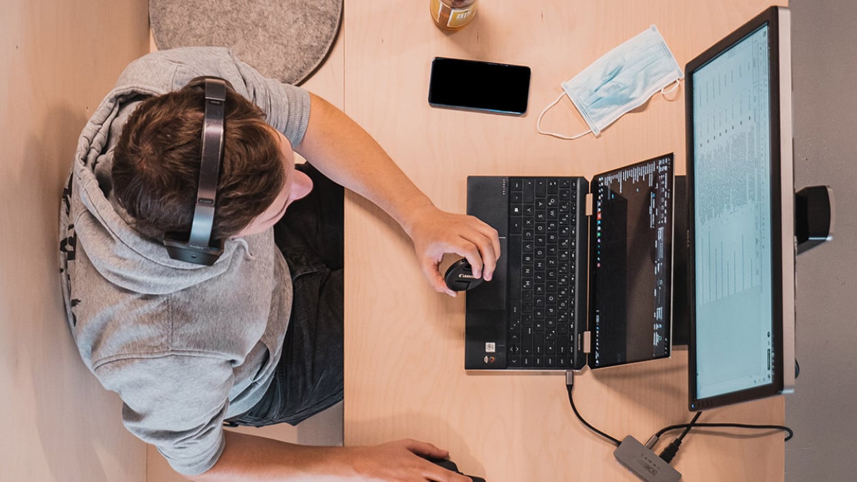 Person working at desk