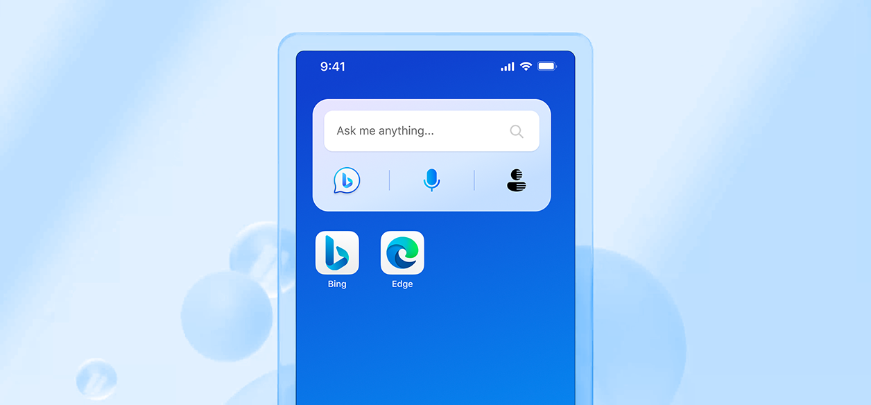 Bing widget on a smartphone