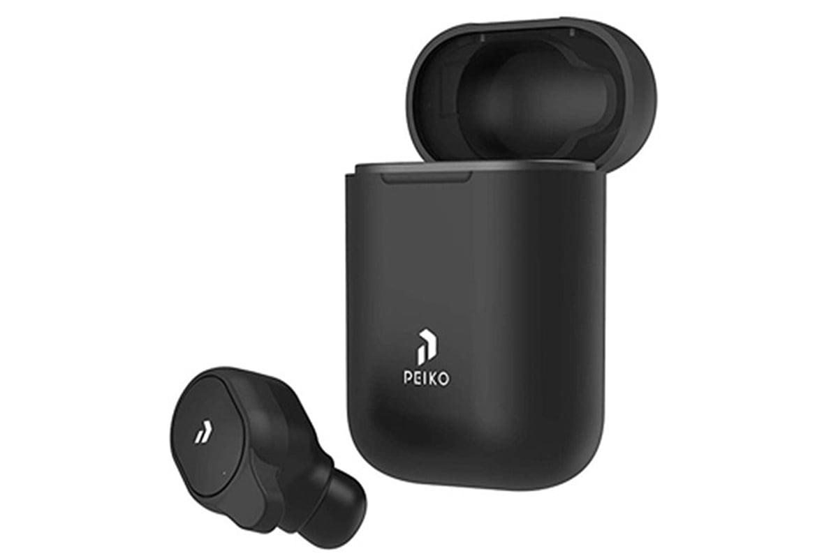 Peiko earbuds and case in black