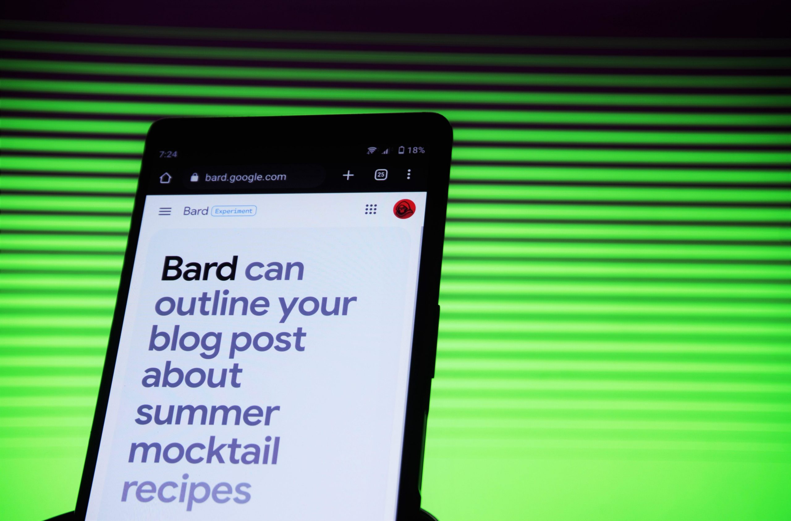 Google Bard on phone