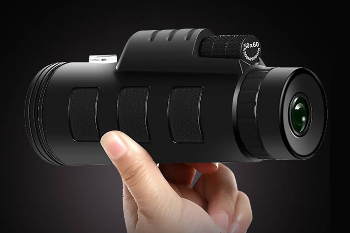 monocular telescope in hand