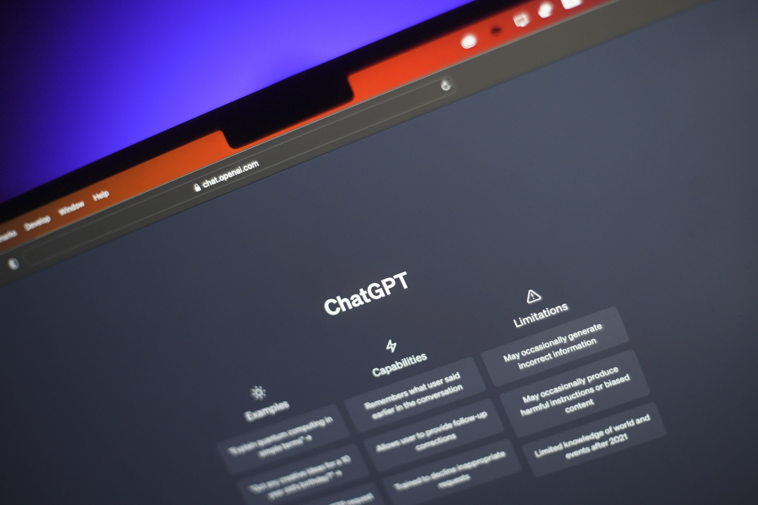 ChatGPT on laptop