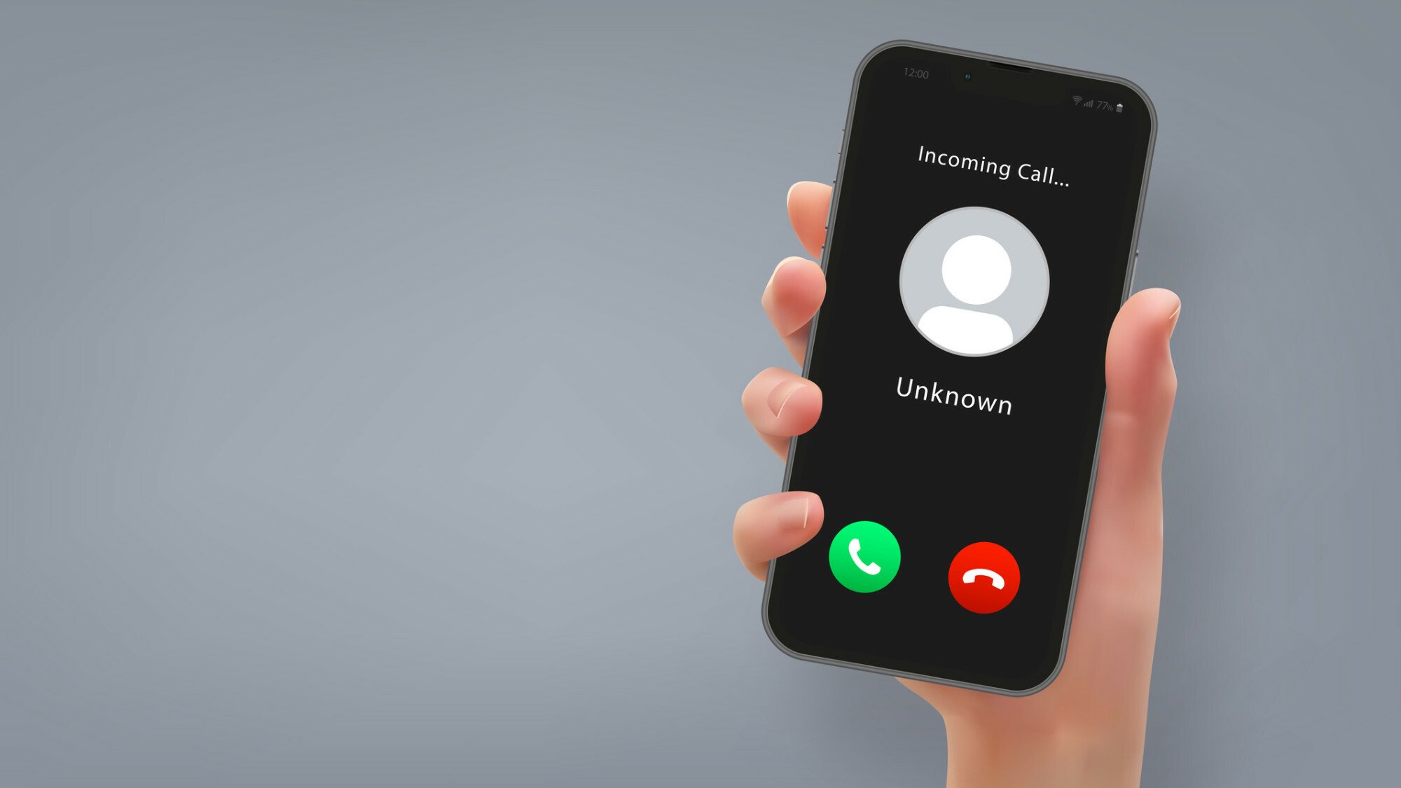 Woman's hand holding mobile phone in vector format.