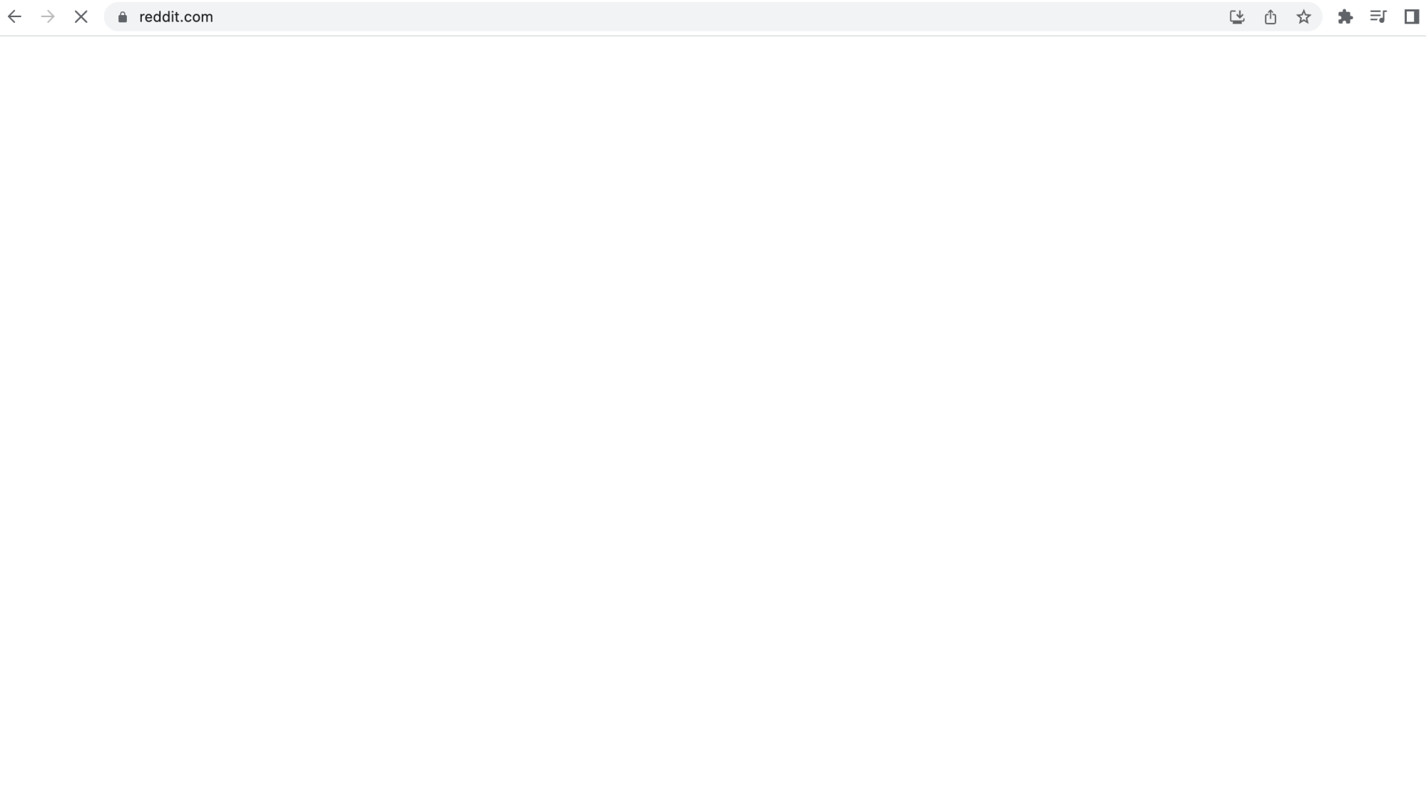 blank page with reddit.com in search bar