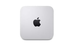 The Apple Mac mini compact computer overlaid on a white background