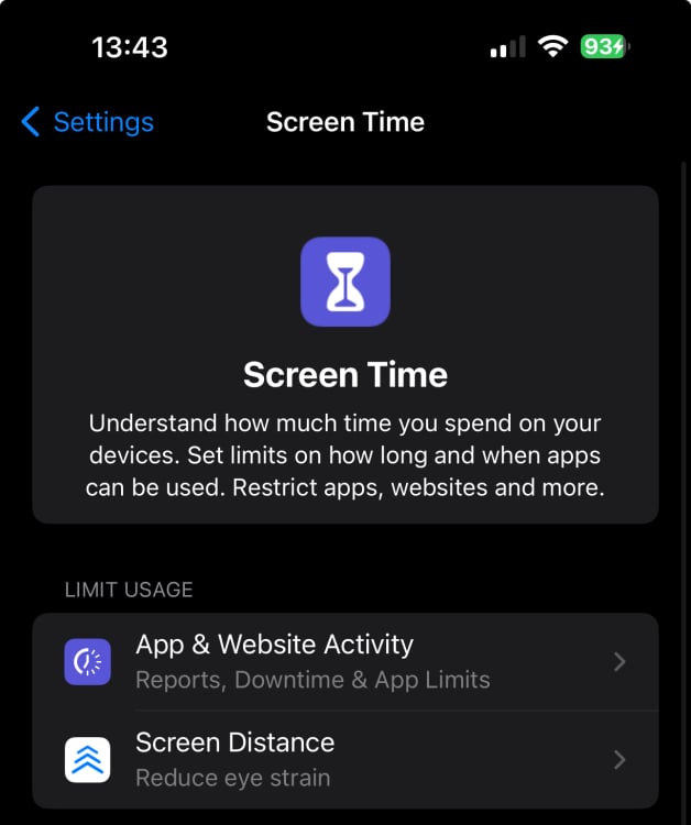 iPhone Screen Distance