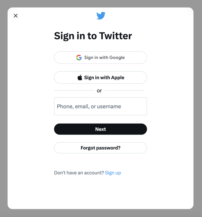 Twitter forced login