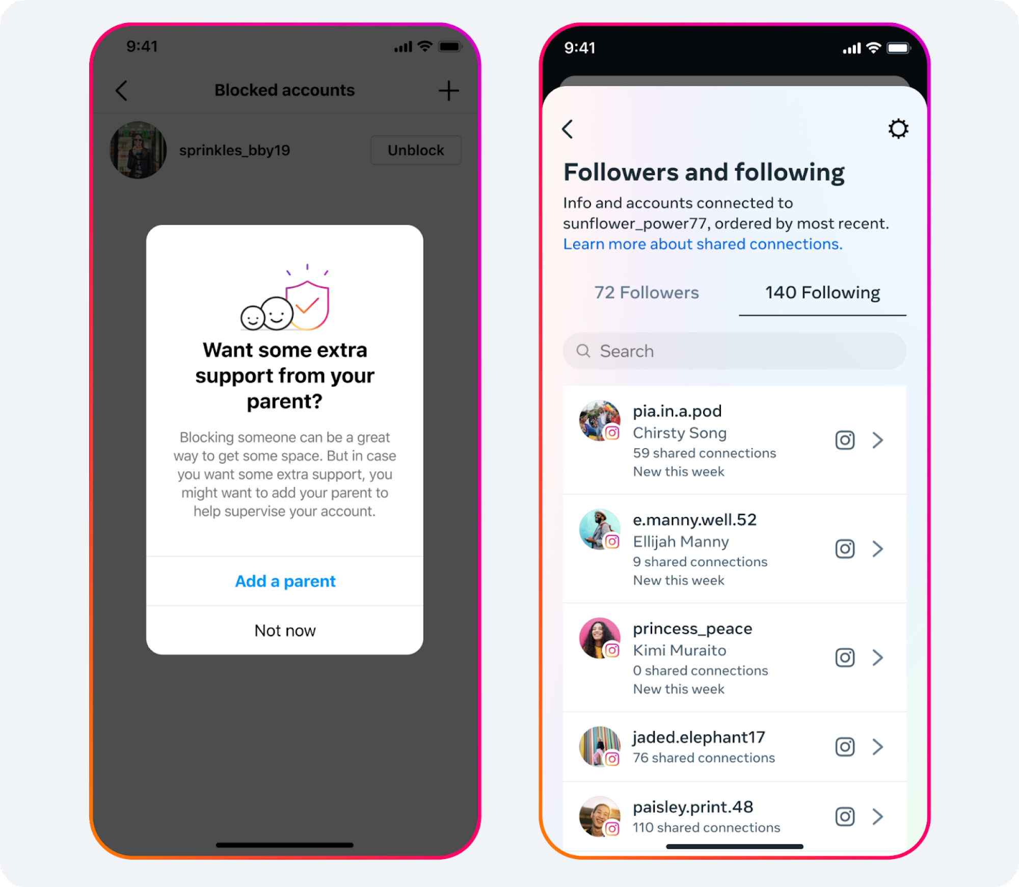 Instagram parental features.