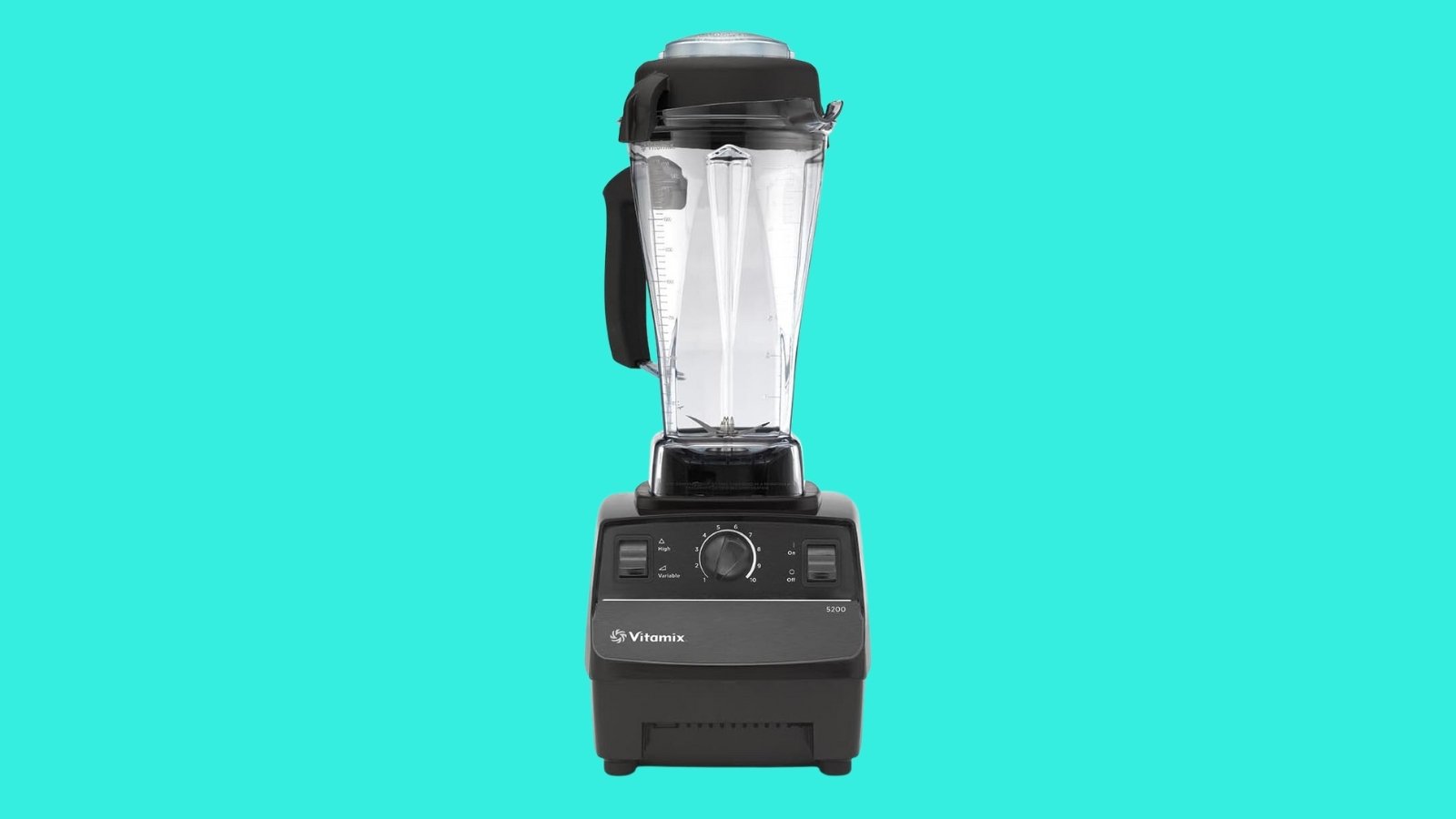 Vitamix 5200 blender on turquoise background