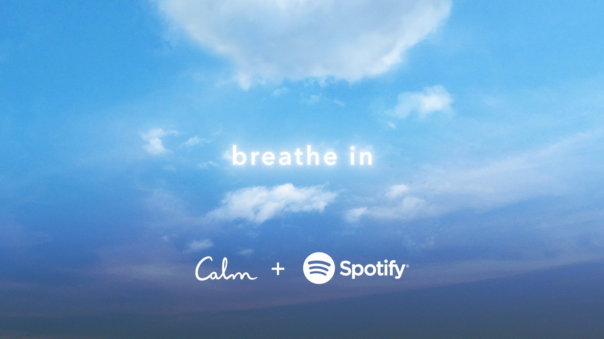 calm x spotify written out with cloud background