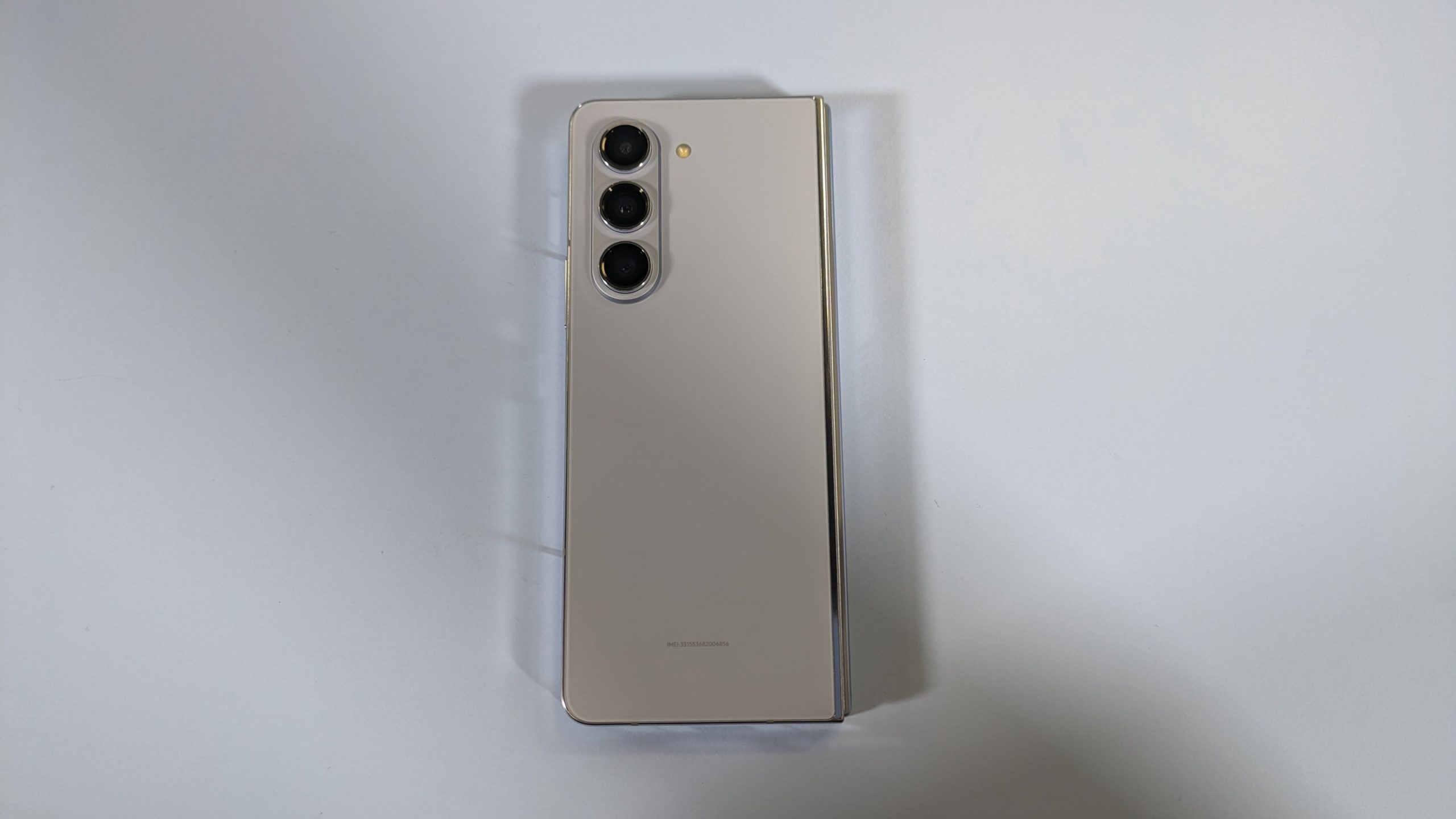 Samsung Galaxy Z Fold 5 face down on table