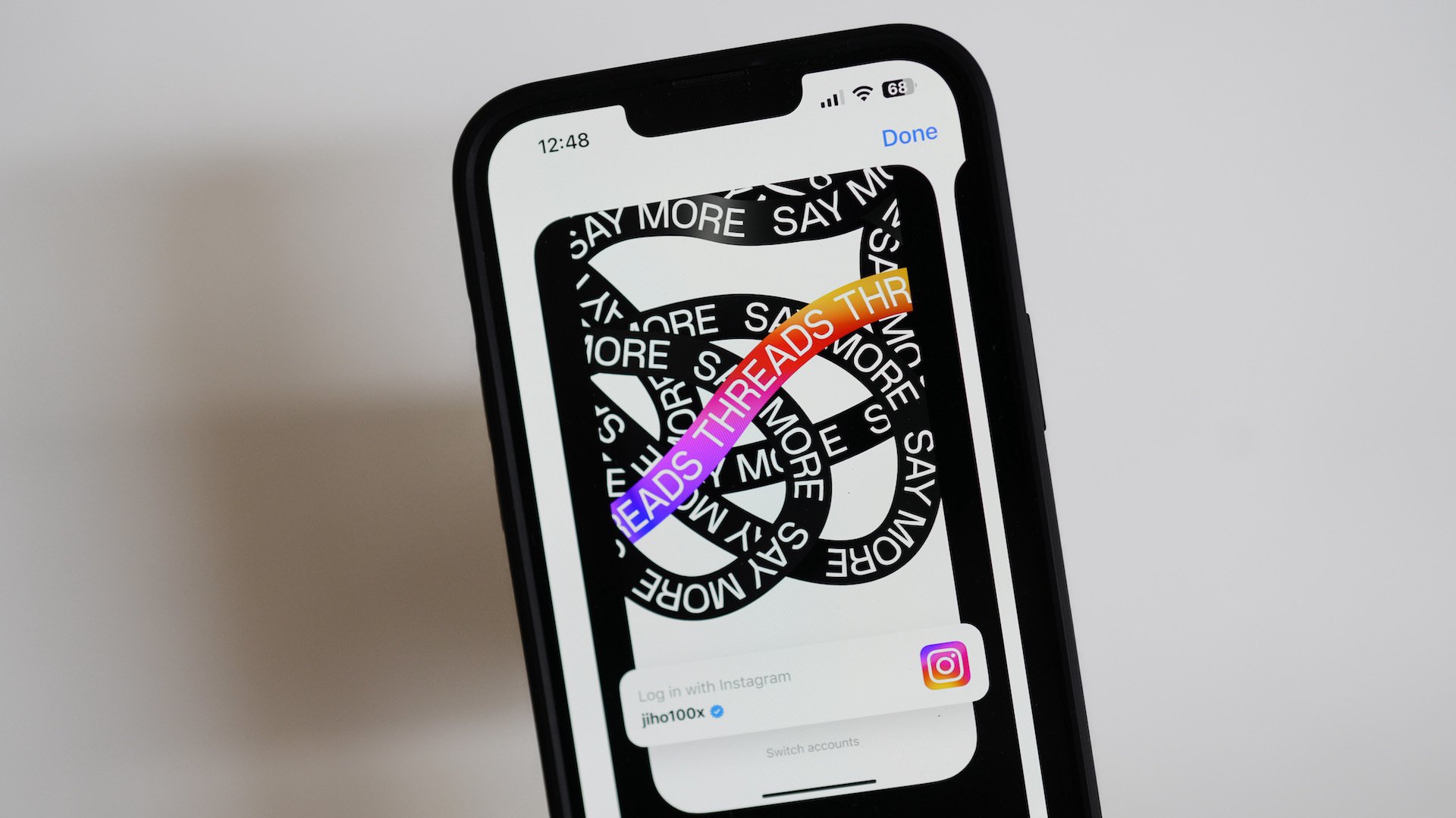 The Threads app, operated by Meta Platforms Inc., on a smartphone,