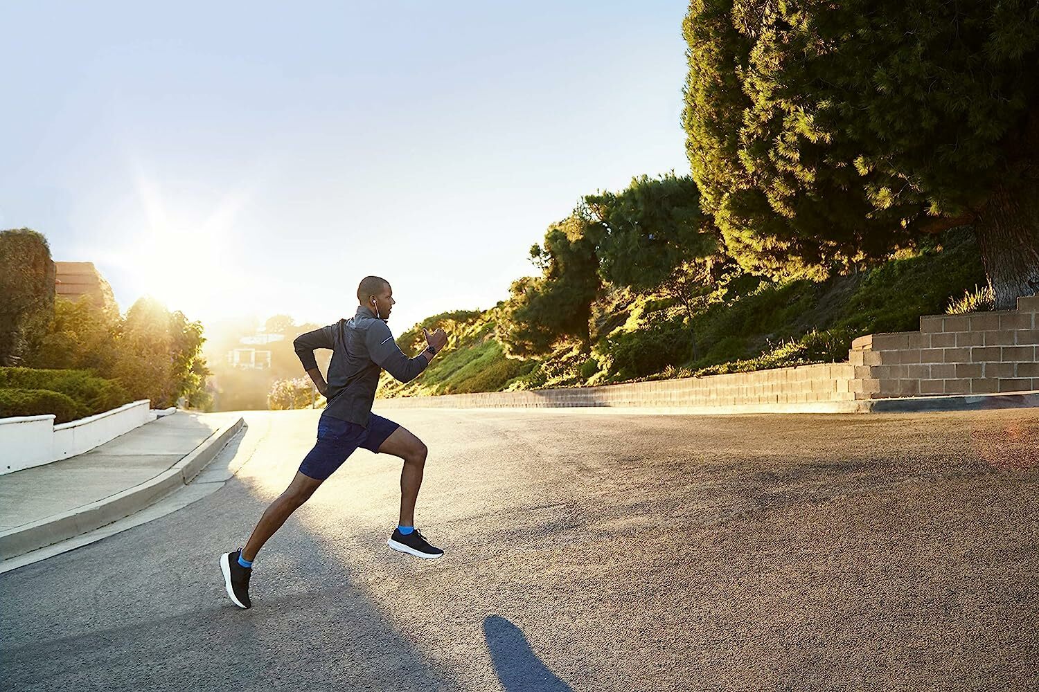 A runner wearing the Garmin Forerunner 245
