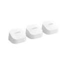 three eero mesh wifi systems on white background