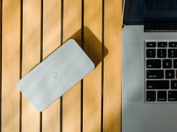 vpn device next to laptop