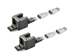 two mobile keyrings with attachments