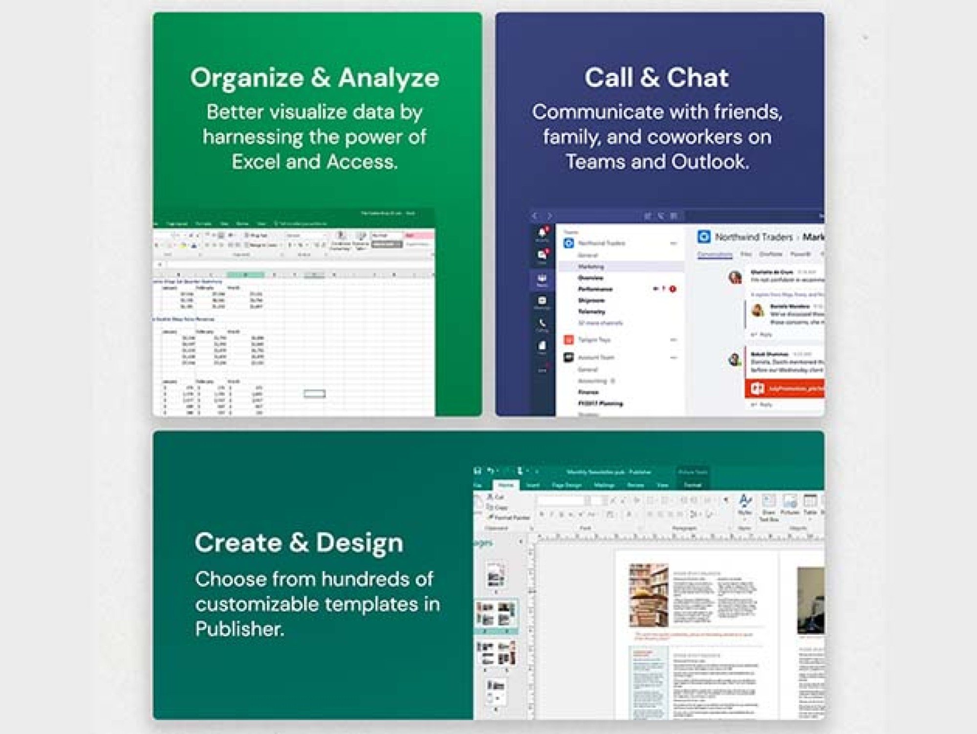 graphic describing microsoft office apps