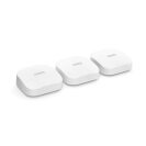 three eero mesh wifi systems on white background