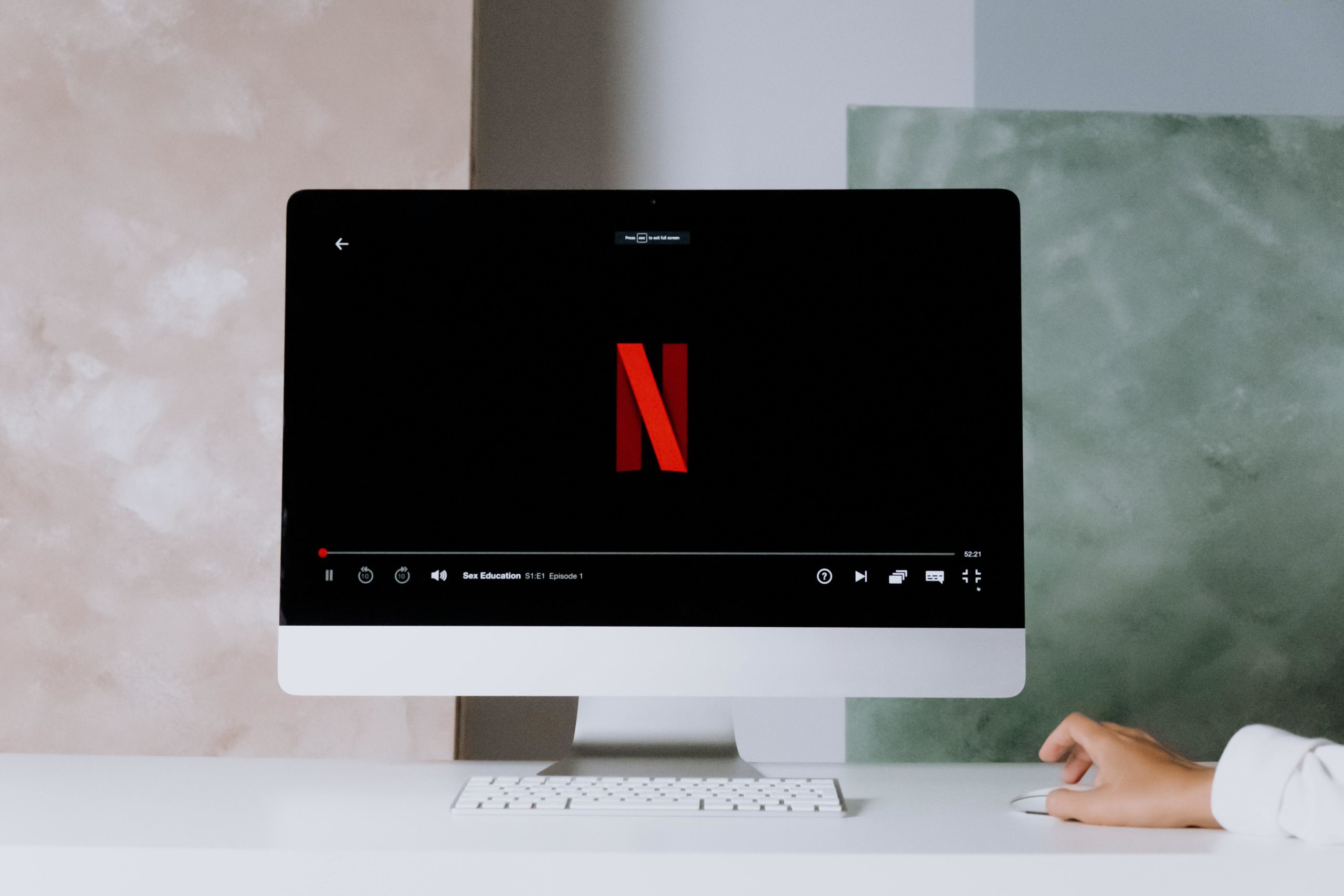 Netflix on monitor