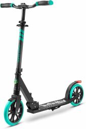 The SereneLife Foldable Scooter in black and aqua over a white background