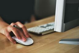 Hand on mouse